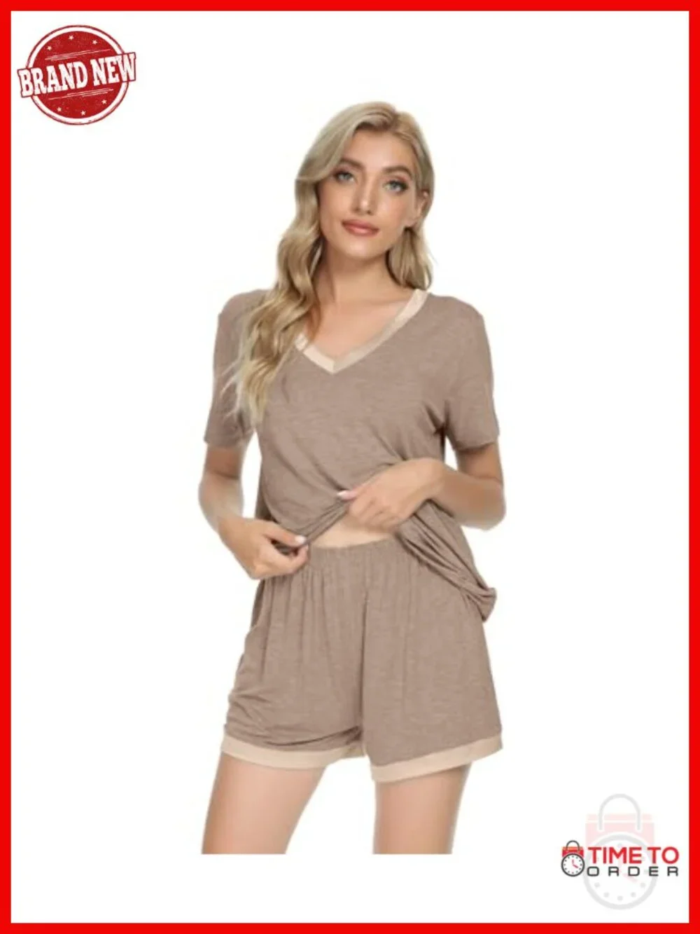 Bamboo Viscose Pajama Set - Short Sleeve Sleepwear for Women